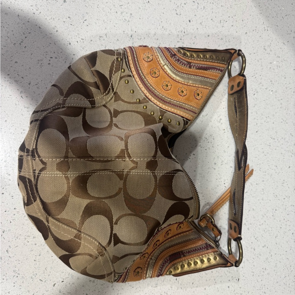 Coach Brown and Tan Hobo Bag - Picture 2 of 8